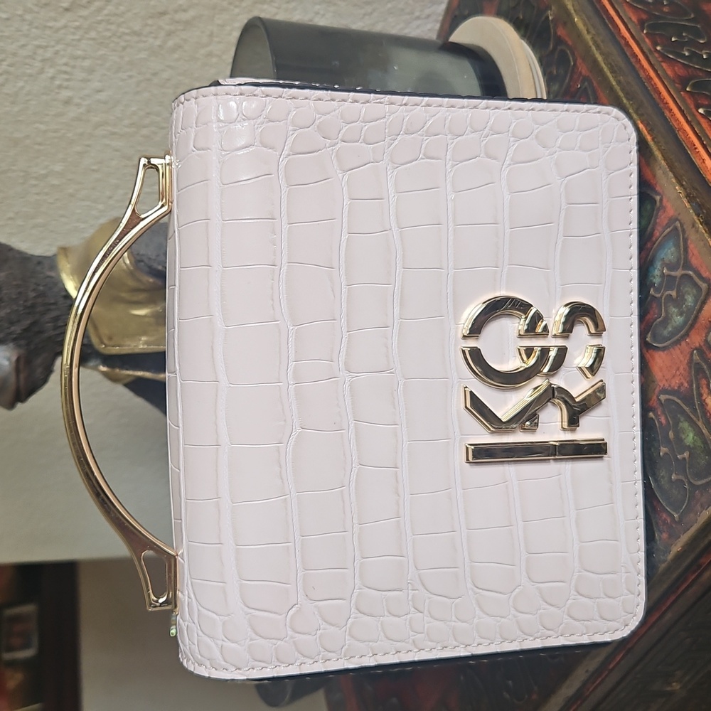Michael Kors Small Convertible Crossbody Flap Shoulder Bag (powder blush) Croc-E - Picture 1 of 15